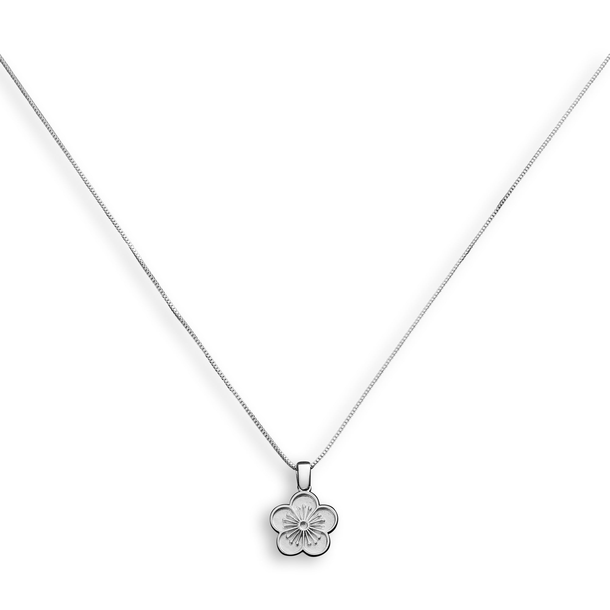 Ehwa Floral Pendant Necklace - Sterling Silver - 1 mm - 18