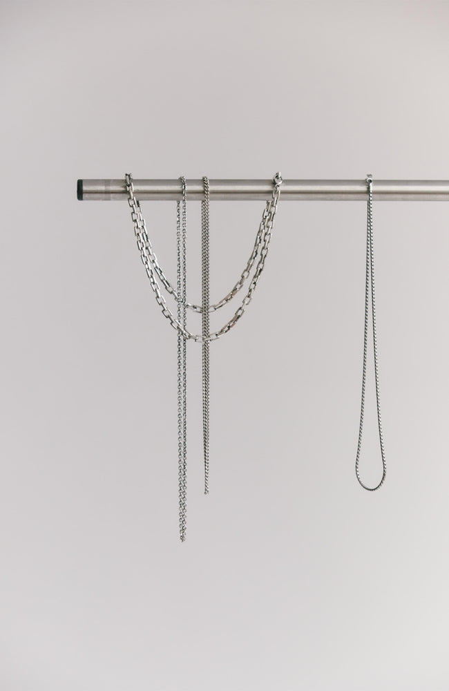 
                  
                    Thin Cuban Chain Necklace - Sterling Silver 3.5 mm
                  
                