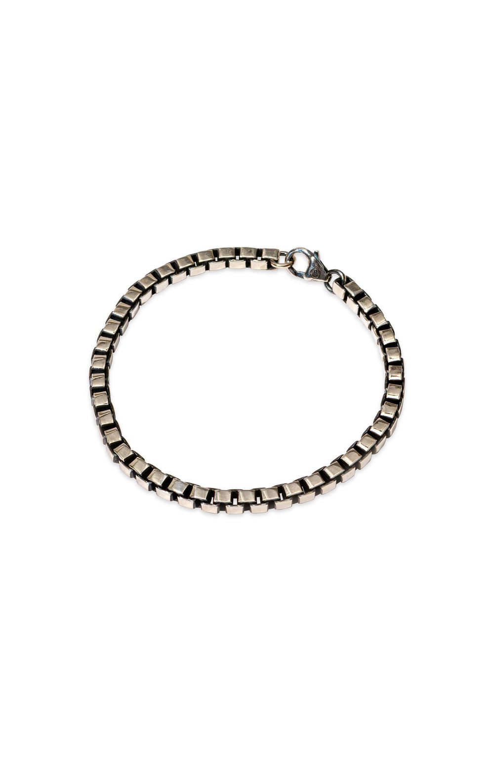 Box Chain Bracelet - Sterling Silver 4 mm