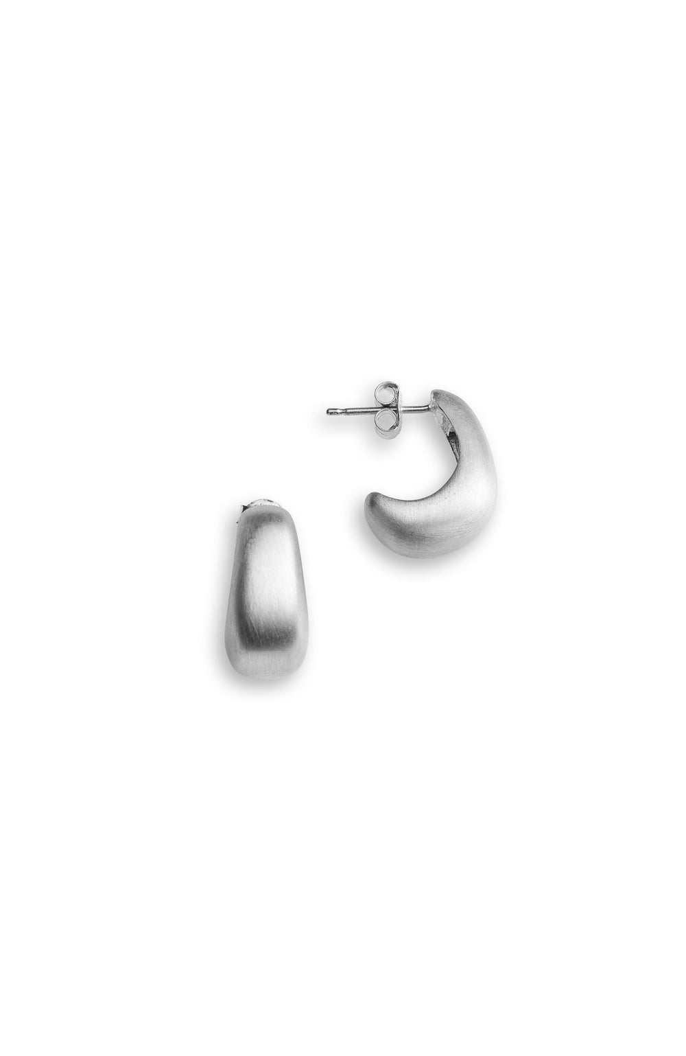 Curved Earrings - Sterling Silver - Matte