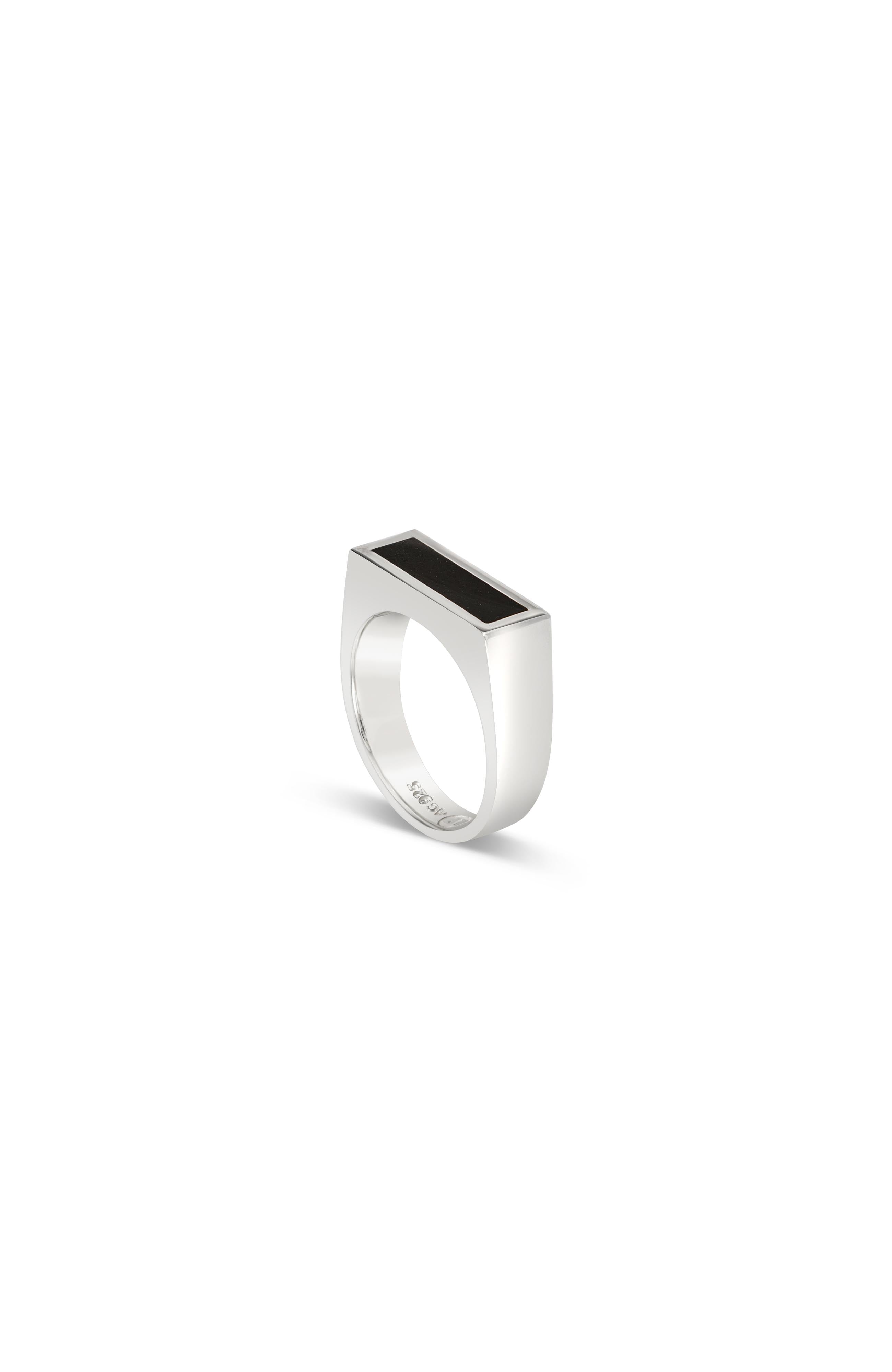 Rectangle Black Onyx Ring - Sterling Silver - Polished – LOUPN