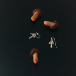 Choco Mushroom Earrings - Sterling Silver