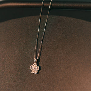 
                  
                    Load image into Gallery viewer, Ehwa Floral Pendant Necklace - Sterling Silver - 1 mm - 18” - Matte
                  
                