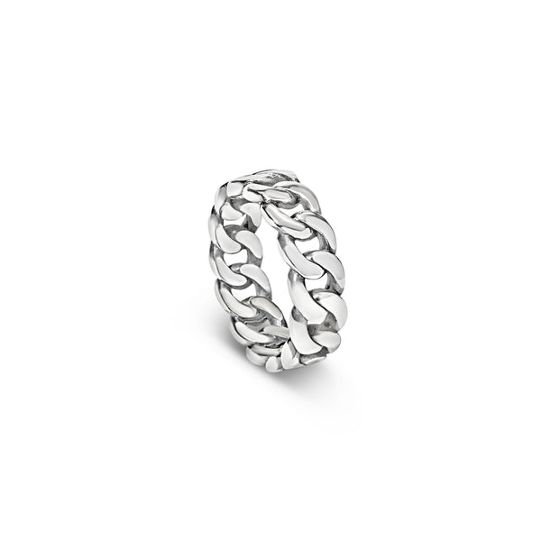指輪・リング Silver925 Cube and Cuban Chain Ring For Men & Women Silver925 Cube and Cuban Chain Ring For Men & Women