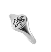 Lotus Signet Ring - Sterling Silver - Polished