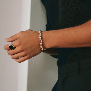 
                  
                    Load image into Gallery viewer, LOUPN Bring It Chain Bracelet and Mafia Bling Ring
                  
                
