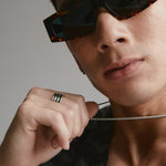LOUPN Stem Ring and Rope Chain Necklace