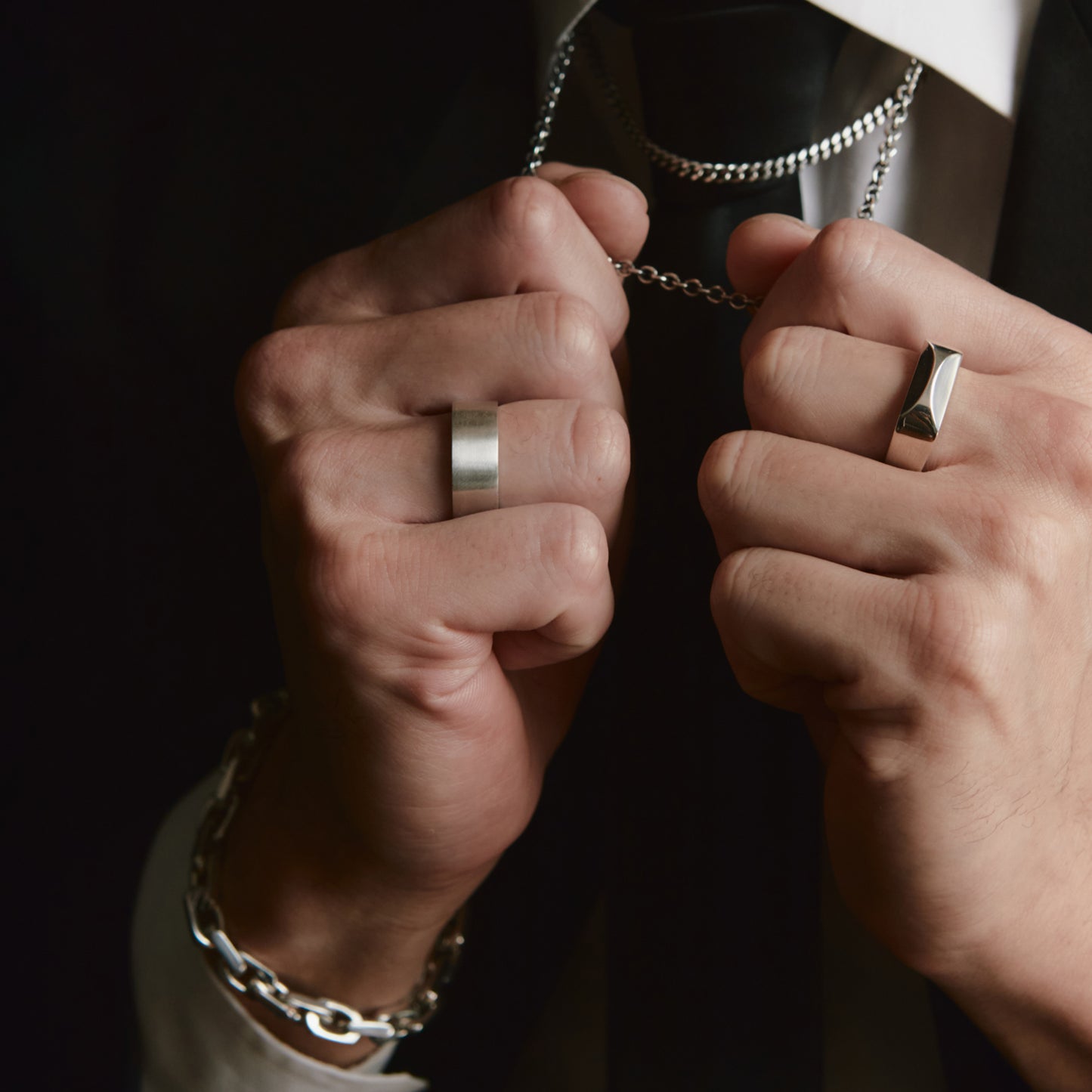 LOUPN Classic Band and Troublemaker Ring