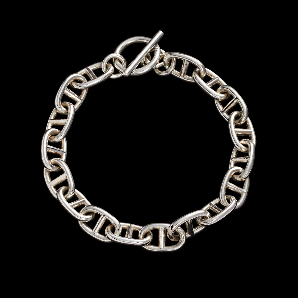 
                  
                    Load image into Gallery viewer, Bean Chain Bracelet - Sterling Silver - 8.8 mm
                  
                