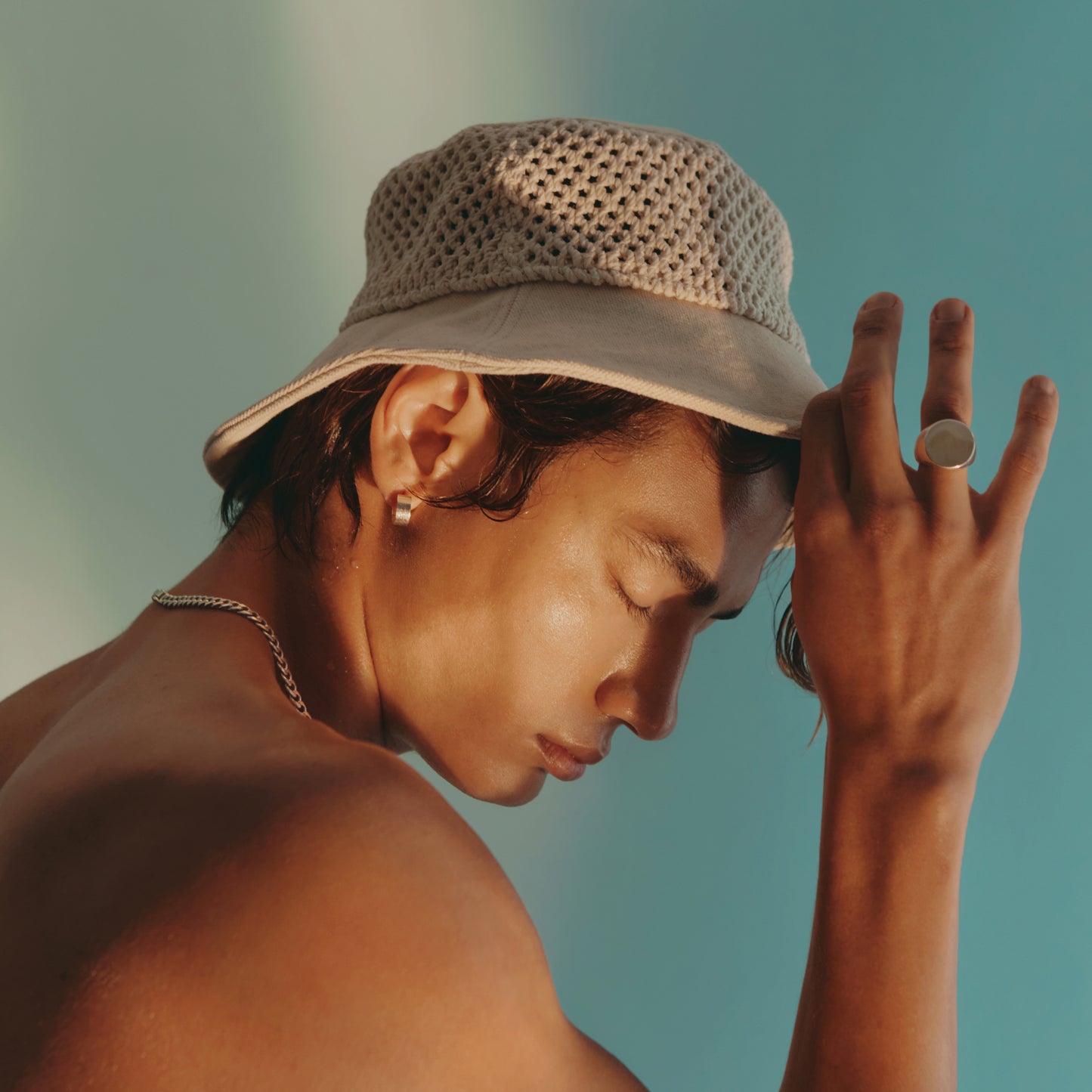 LOUPN_Mirror_Signet_Ring_Solid_Hoop_Earrings