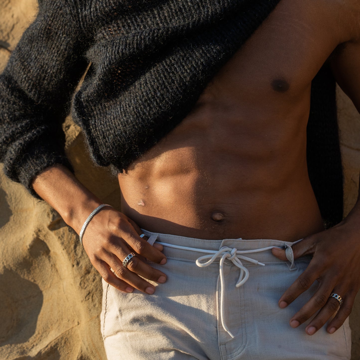 LOUPN_chevron_chain_bracelet_cuban_chain_ring