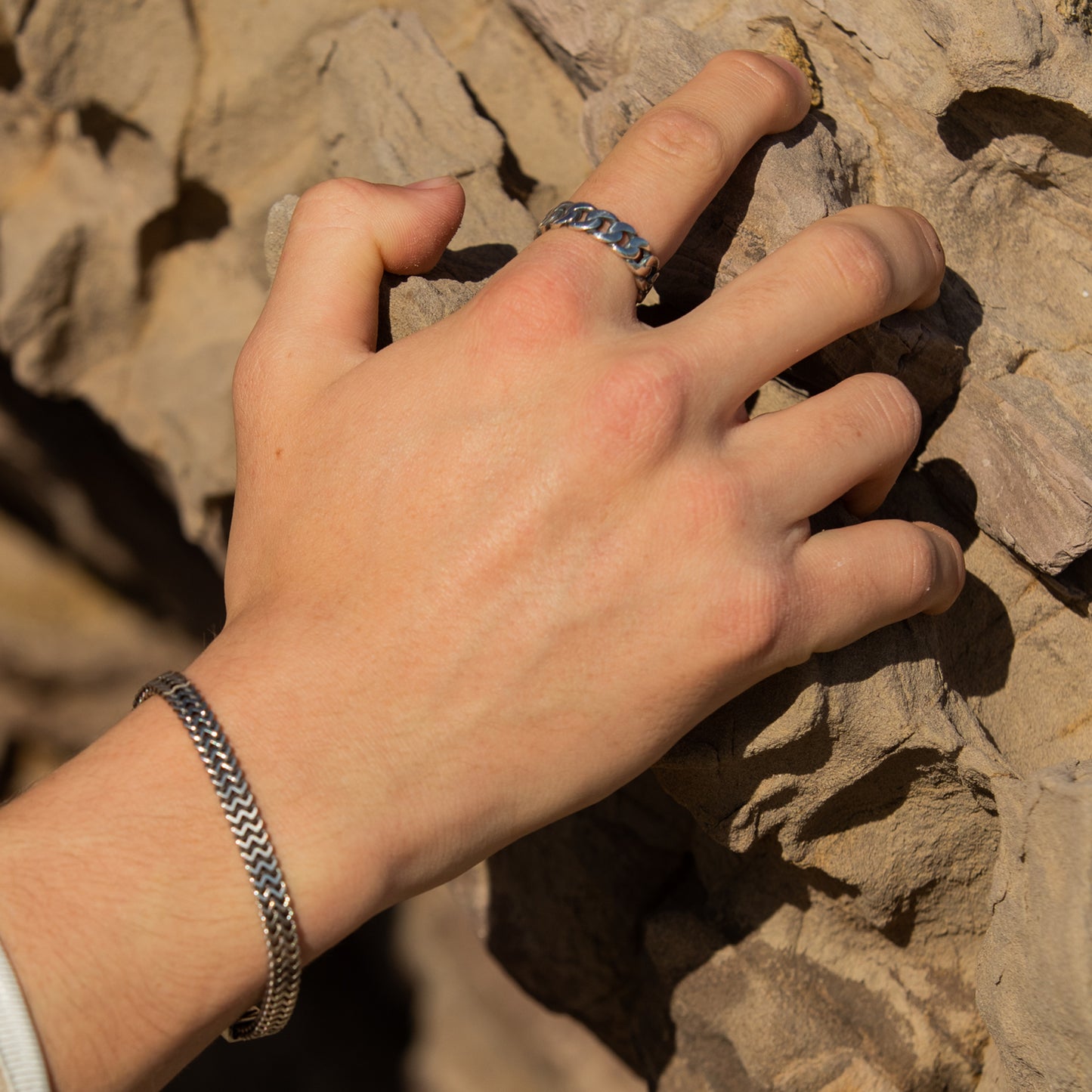 LOUPN_cuban_chain_ring_chevron_bracelet