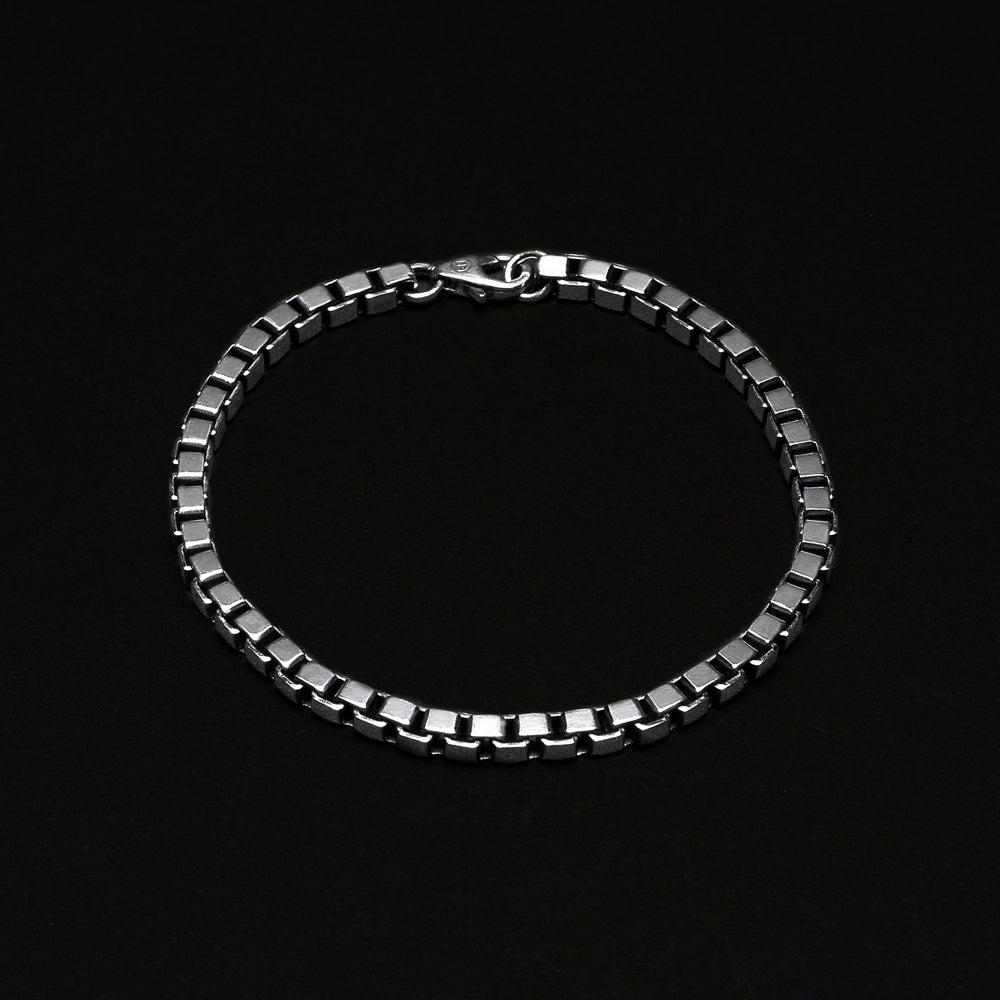 Wide Box Chain Bracelet Silver