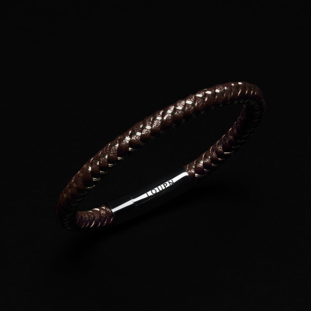 Wire Woven Bracelet - Brown 6 mm