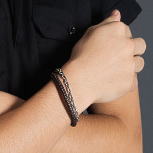 
                  
                    Load image into Gallery viewer, Wire Woven Bracelet - Brown 6 mm
                  
                