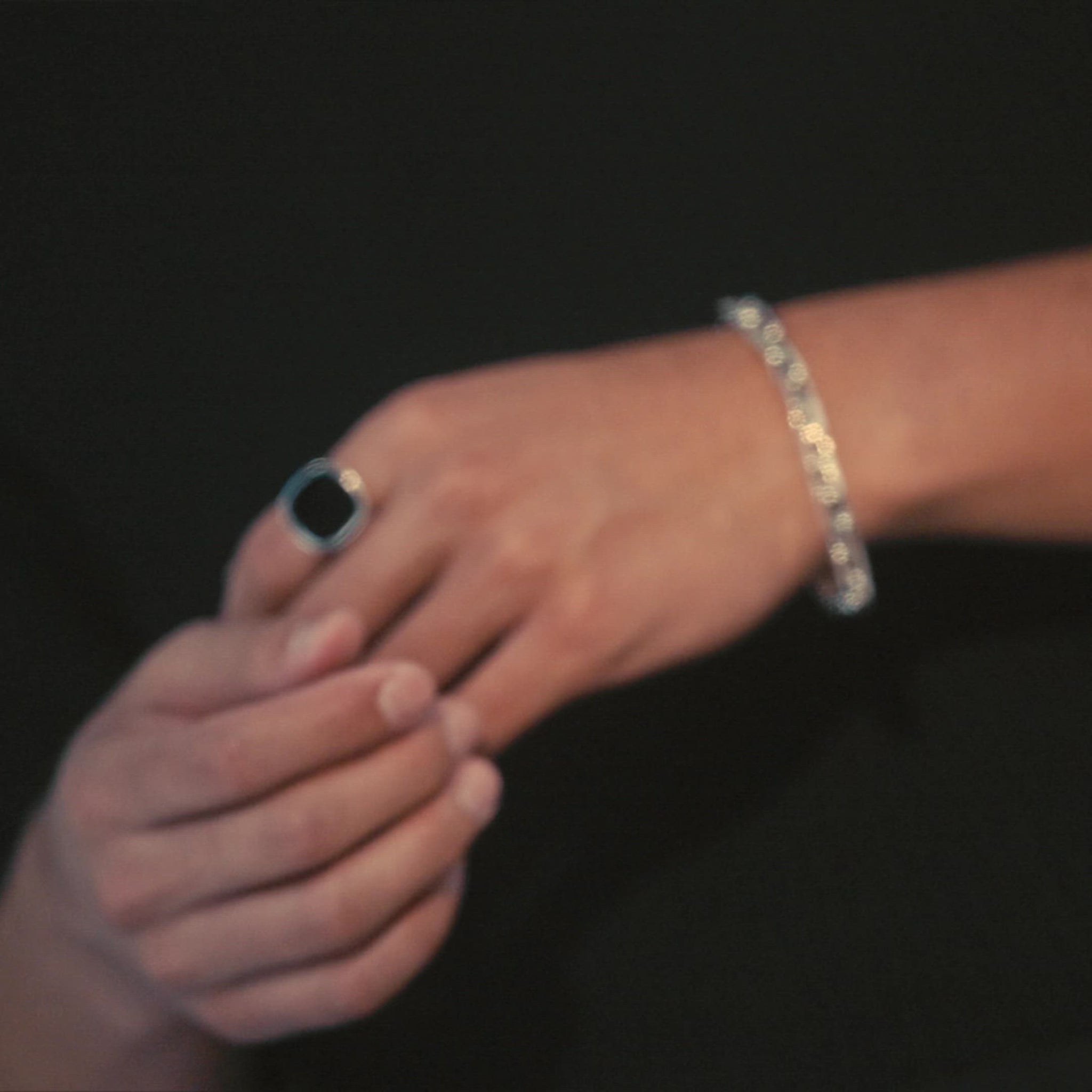 LOUPN Mafia Bling Ring with Bring It Chain Bracelet